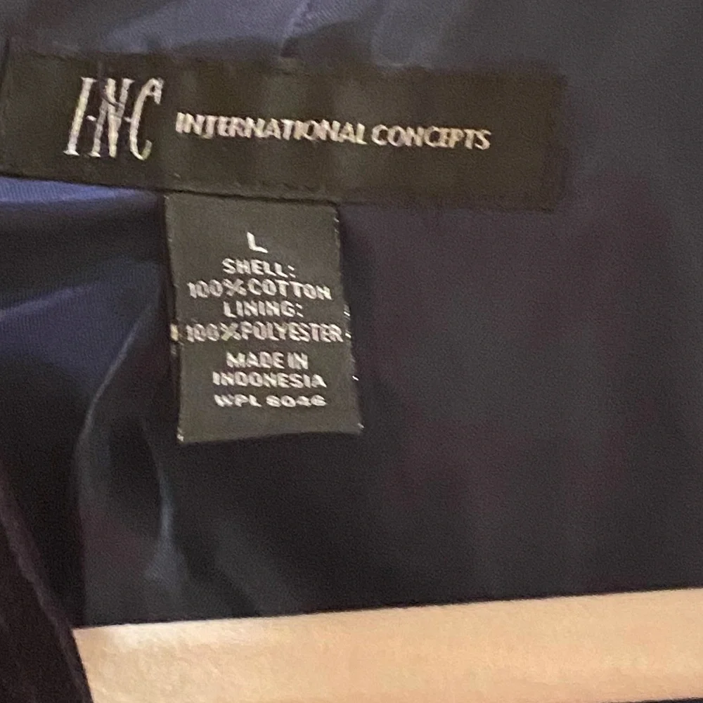 INC International Concepts Mens Blazer Black 100% Cotton Size L